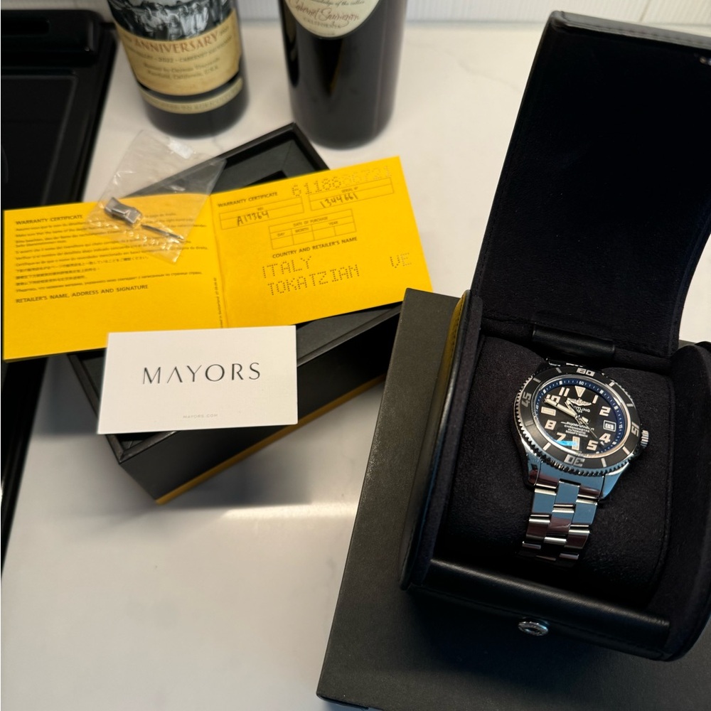 Breitling Black and Silver Dive Watch